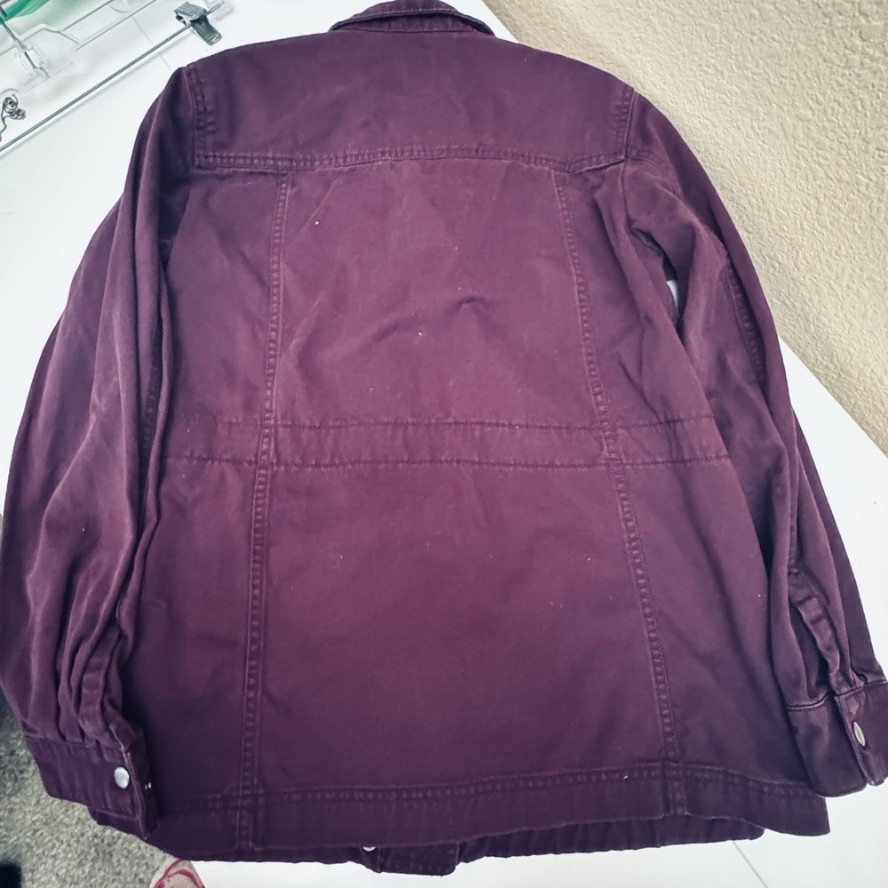 GAP Women's Burgundy Utility Jacket Size Small Military Style Casual GUC